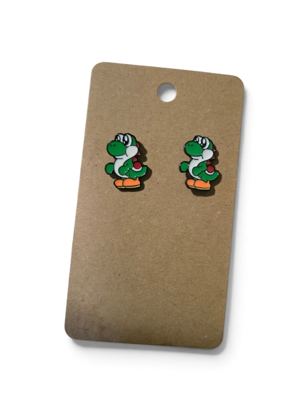 Green Cartoon Dinosaur Stud Earrings for Kids